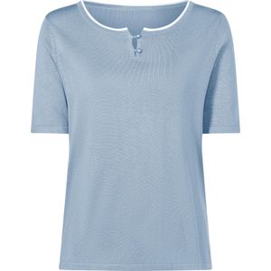 Dames Pullover met korte mouwen in ijsblauw/wit