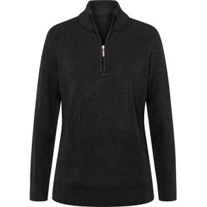 Pullover - Zwart - 100% Polyacryl - Ritssluiting - Staande Kraag