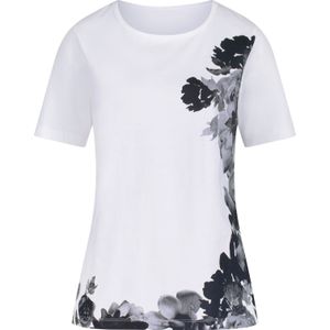 Dames shirt met korte mouwen in wit geprint