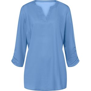 Dames Longline blouse in hemelsblauw