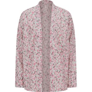 Dames Lange blouse in roze/steengrijs bedrukt