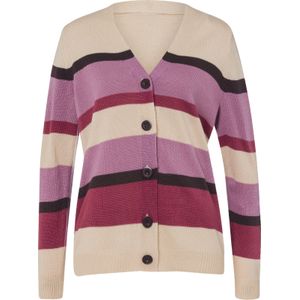 Dames Vest in ivoor/orchidee gestreept