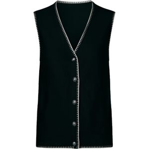Dames Vest in zwart/ecru