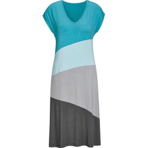 Dames Zomerjurk in turquoise/antraciet