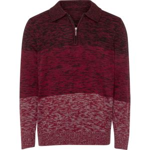 Gebreide Trui - Zwart/Donkerrood - 100% Polyacryl