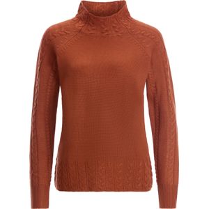 Dames Trui met opstaande kraag in roestrood