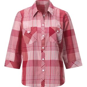 Rood/Wit Geruite Blouse - 3/4-Mouwen - Katoen/Polyester