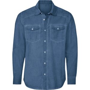 Heren Overhemd met lange mouwen in jeansblauw