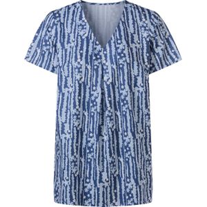 Dames Tuniek in jeansblauw/ecru bedrukt