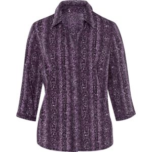 Blouse - Druif/Lila - 100% Polyester - Knoopsluiting - Dierenprint