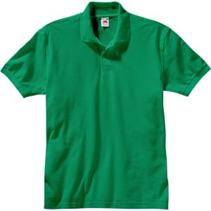 Fruit of the Loom - Poloshirt - Groen - 1-delig - Korte Mouwen - Knoopsluiting
