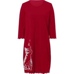 Kattenmotief - Nachthemd - Zilver - Single-Jersey - 3/4-Mouwen