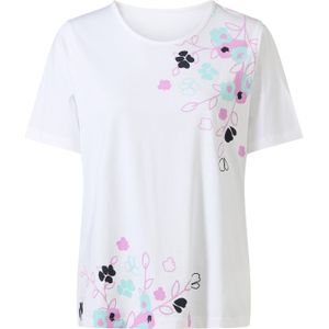 Dames Shirt met korte mouwen in wit/orchidee