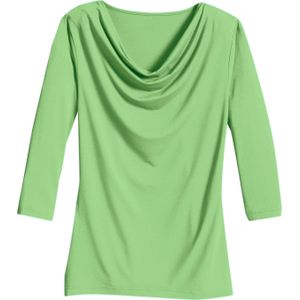 Dames Shirt met cascadehals in resedagroen