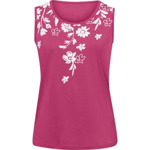 Dames Shirttop in fuchsia/wit