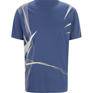 Heren Shirt in pistache + wit + jeansblauw