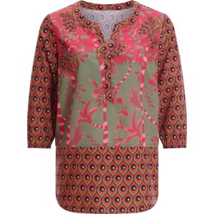 Dames Tuniek in pink/kaki geprint
