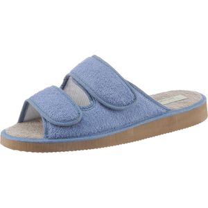 Gezondheidsslippers - Middenblauw - Textiel - Klittenbandsluiting