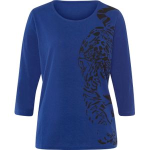 Dames Shirt met 3/4-mouw in koningsblauw/zwart