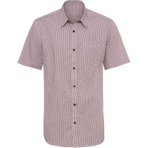 Bordeaux Geruit Overhemd - Katoen - Knoopsluiting - Steekzakken
