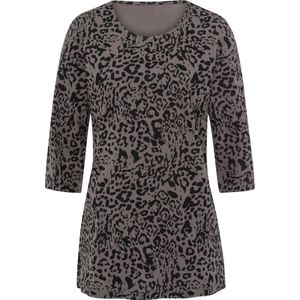 Antraciet Gedessineerd Longshirt - Ronde Hals - 100% Katoen