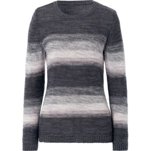 Dames Pullover met ronde hals in grijs/roze