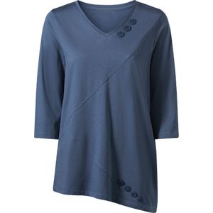 Dames Lang shirt in jeansblauw