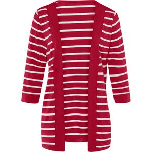 Sweatvest - Rood/Wit Gestreept - 95% Viscose, 5% Elastaan