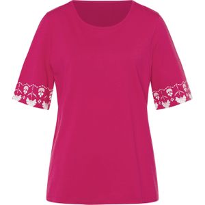 Dames Shirt met korte mouwen in pink/wit