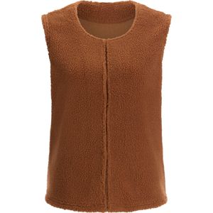 Dames Fleecegilet in cognac