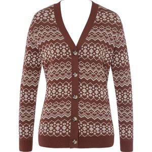 Vesten - Roodbruin/Champagne Gedessineerd - 50% Katoen, 50% Polyacryl