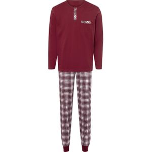 Heren Pyjama in donkerrood geruit