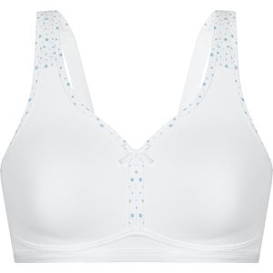 Dames Comfortbeha zonder beugel in wit/mint bedrukt