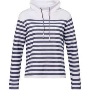 Dames Sweatshirt in wit/marine gestreept