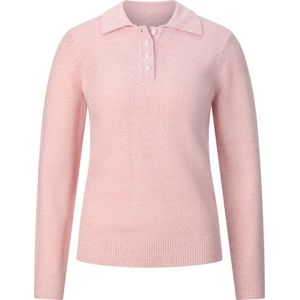 Dames Polopullover in rozenkwarts/ecru gemêleerd