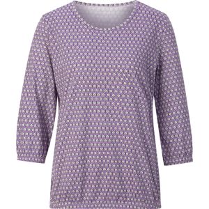Dames Shirt met 3/4-mouw in lila/aubergine bedrukt
