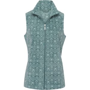Dames Fleecegilet in jade/kalkmint bedrukt