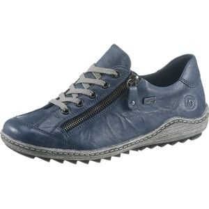 Dames veterschoen in jeansblauw