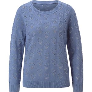 Dames Ajourpullover in duivenblauw