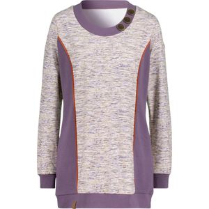 Dames Sweatshirt in vijg/wit gemêleerd