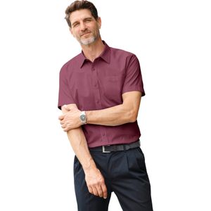 Marco Donati - Heren Overhemd - Bordeaux - Korte Mouwen - Strijkvrij
