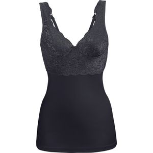 Wäschepur - Dames Behahemd - Zwart - Luxueus Versierd - 2-delige Cups