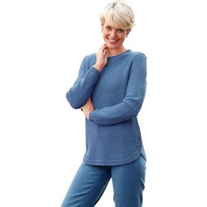 Gebreide Trui - Middenblauw - 100% Polyacryl