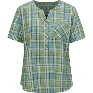 Dames Geruite blouse in eucalyptus/hemelsblauw geruit