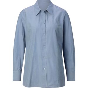 Dames Longline blouse in bleu