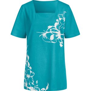 Classic Basics - Lang Shirt - Turquoise/Wit - 100% Katoen