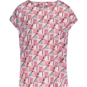 Dames Comfortabele blouse in oudroze gedessineerd