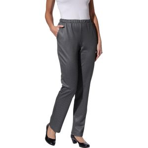 Dames Comfortbroek in antraciet/pied-de-poule