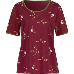 Dames Shirt met korte mouwen in donkerrood