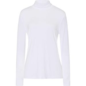 Ecru T-shirt - Staande Kraag - Lange Mouwen - 95% Viscose